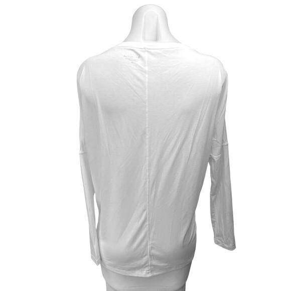 Athleta Women's White Stretch Lightweight Long Sleeve Athletic Top T Shirt Sz M - Picture 3 of 5